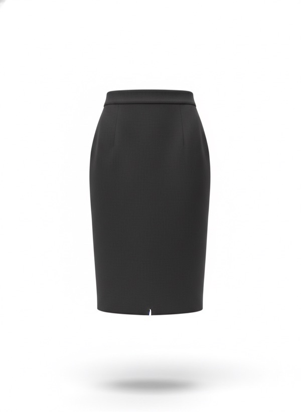 Pencil Skirt Slit Skirt in Black