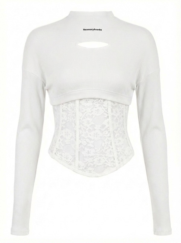 Panelled Shirt in White