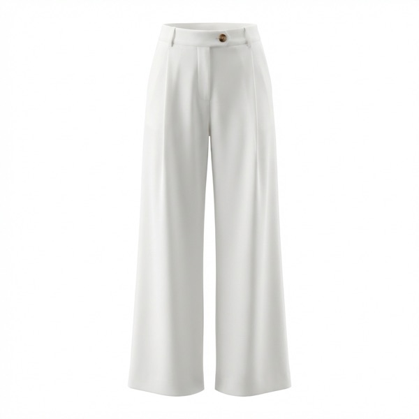 Wide-Leg Trousers in White