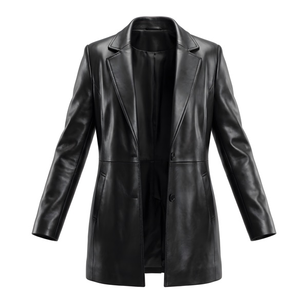 Suit Collar Mid-length Jacket in Black