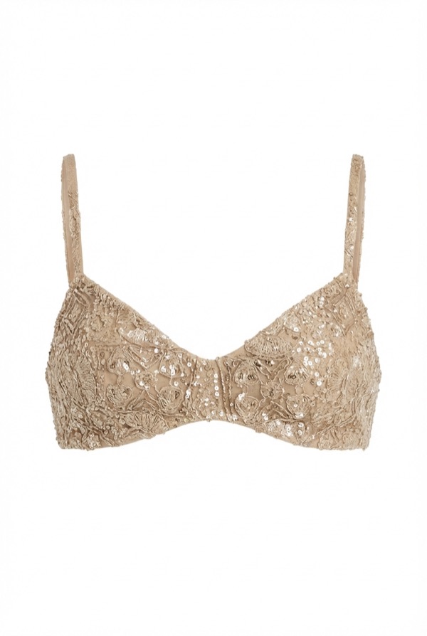 Sequin Bustier in Champagne