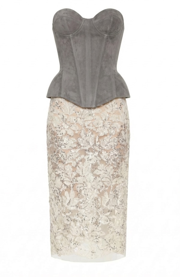 Suede Dress in Gray